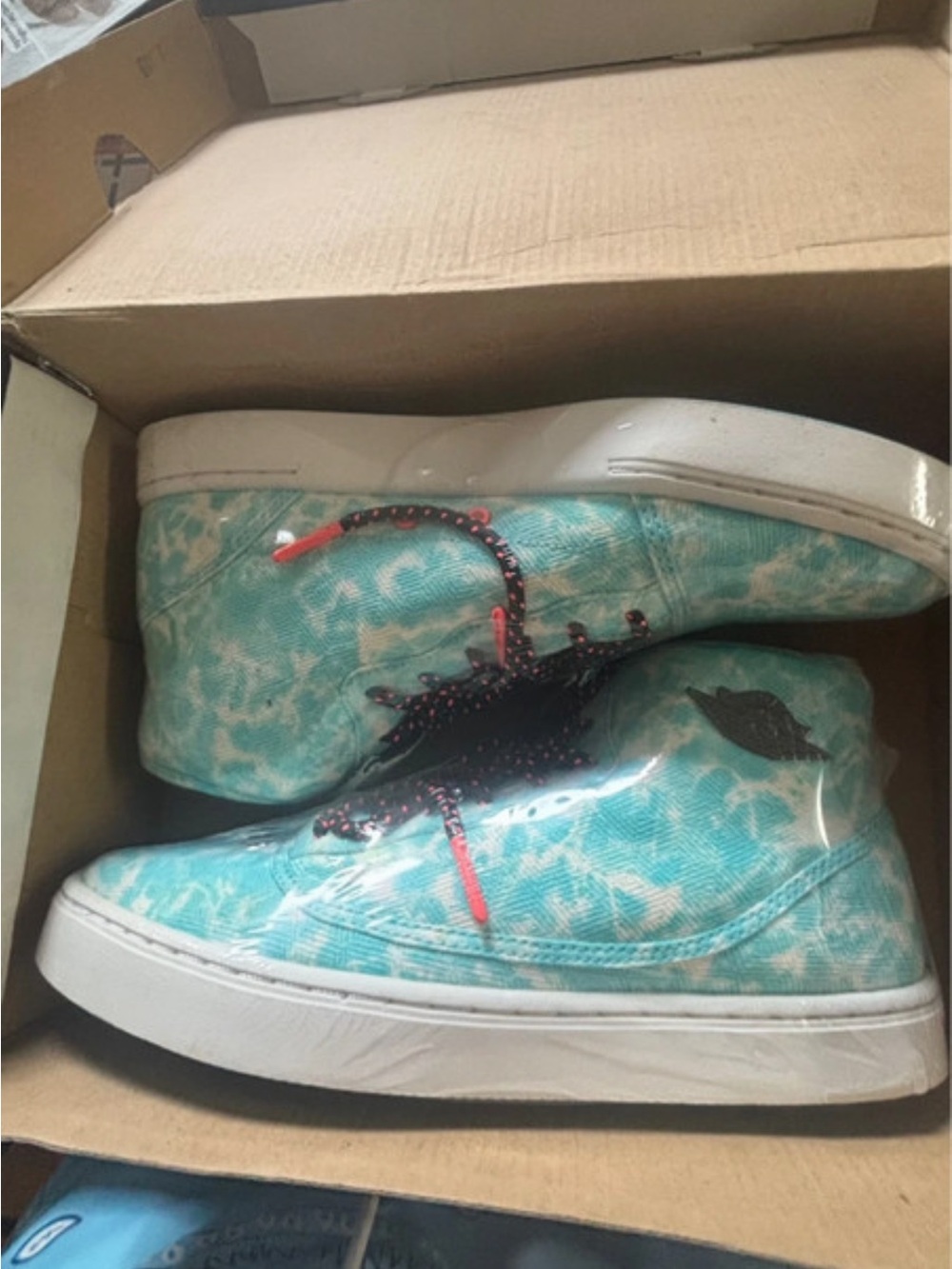 Jordan Turquoise & White High-Top Sneakers